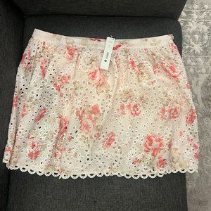 Floral Print Eyelet Skirt!